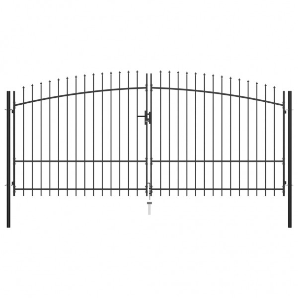 Puerta doble para valla con puntas de lanza 400x225 cm