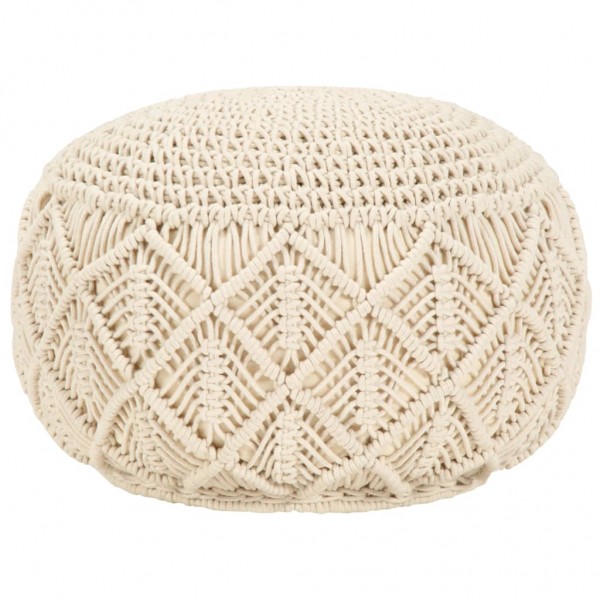 Puf de macramé hecho a mano algodón 45x30 cm
