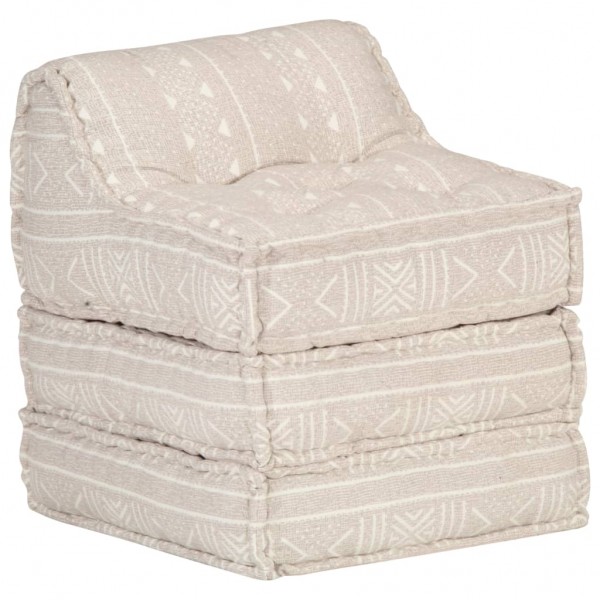 Puf modular de tela beige
