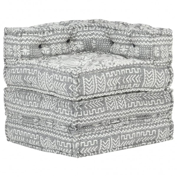 Puf modular de tela gris claro