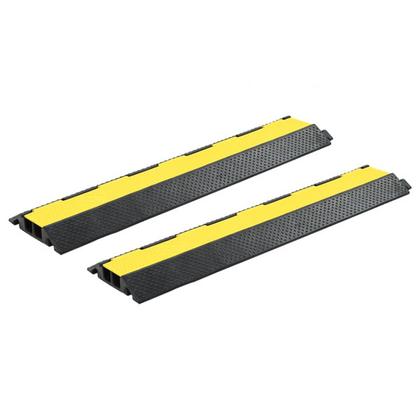 Rampas de protección de cable 2 uds 2 canales goma 101.5 cm