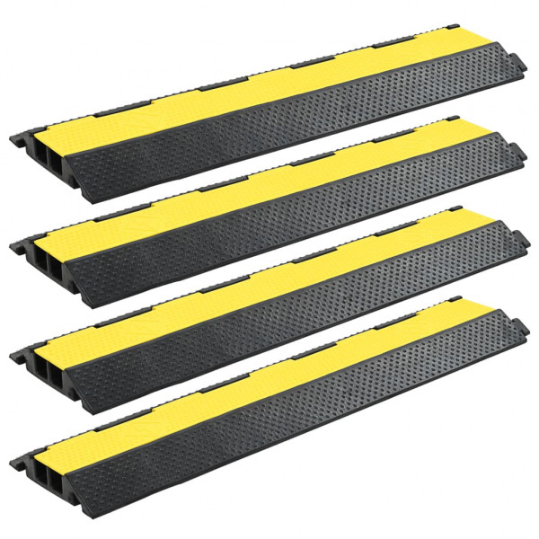 Rampas protectoras de cables 4 uds 2 canales goma 101.5 cm