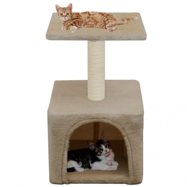 Rascador para gatos con poste de sisal 55 cm beige