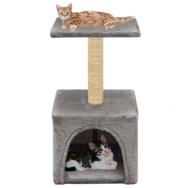 Rascador para gatos con poste de sisal 55 cm gris