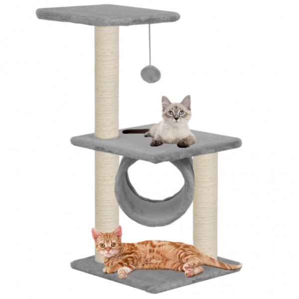 Rascador para gatos con poste rascador de sisal 65 cm gris