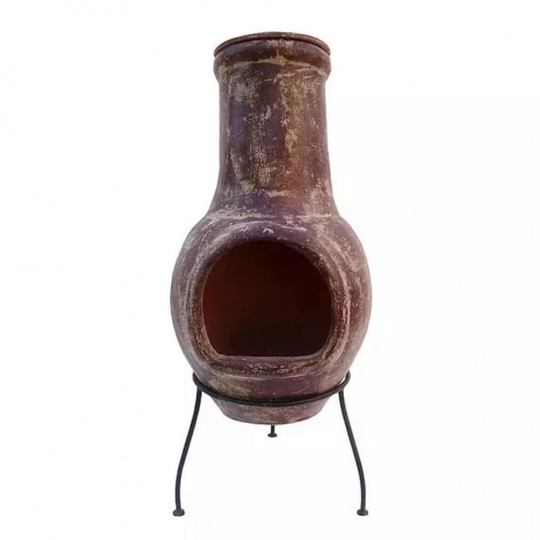 RedFire Chimenea Salamanca rojo oscuro 36x36x85 cm arcilla