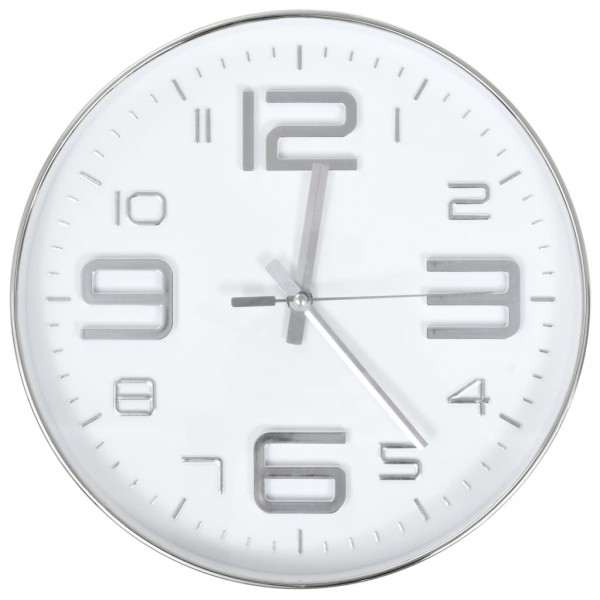 Reloj de pared 30 cm plateado