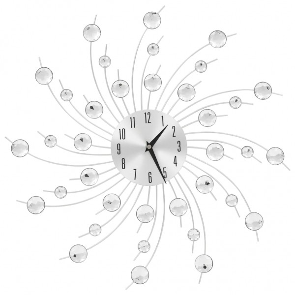 Reloj de pared con movimiento de cuarzo 50 cm plateado