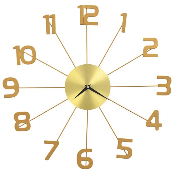 Reloj de pared de metal dorado 50 cm