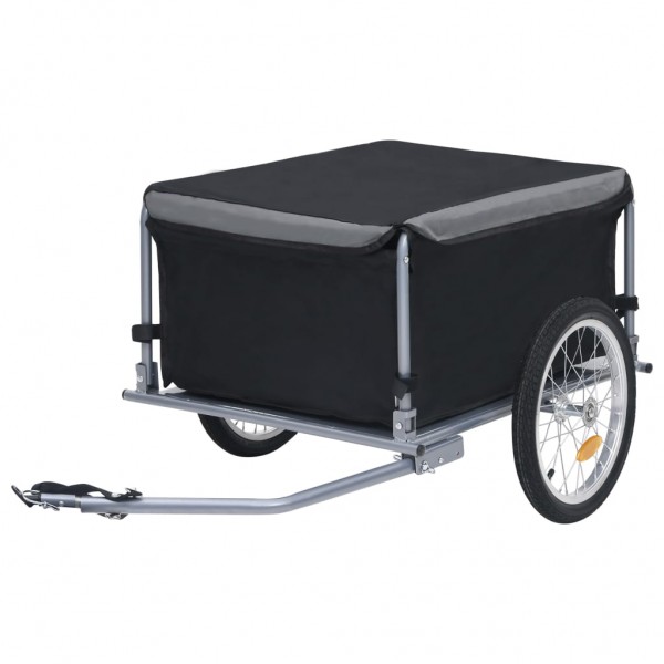 Remolque de carga para bicicletas negro y gris 65 kg
