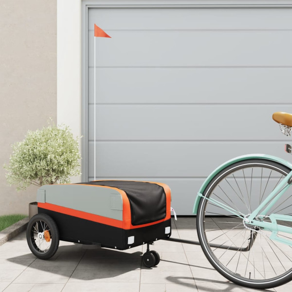 Remolque para bicicleta hierro negro y naranja 30 kg