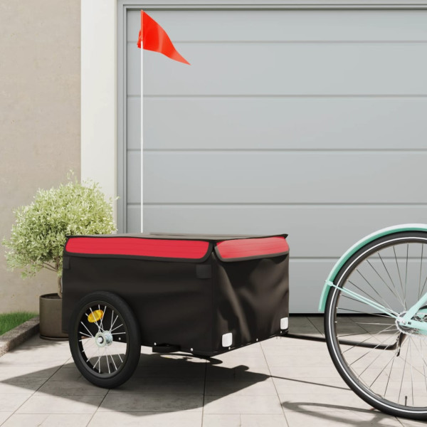Remolque para bicicleta hierro negro y rojo 45 kg