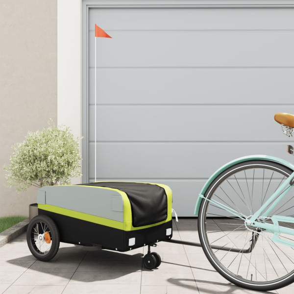 Remolque para bicicleta hierro negro y verde 30 kg