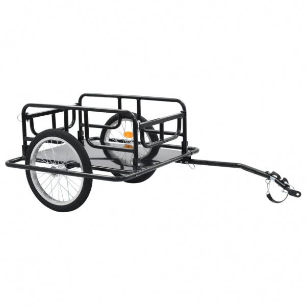 Remolque para bicicletas acero negro 130x73x48.5 cm