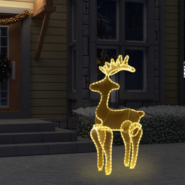 Reno decorativo navideño con malla 306 LED 60x24x89 cm