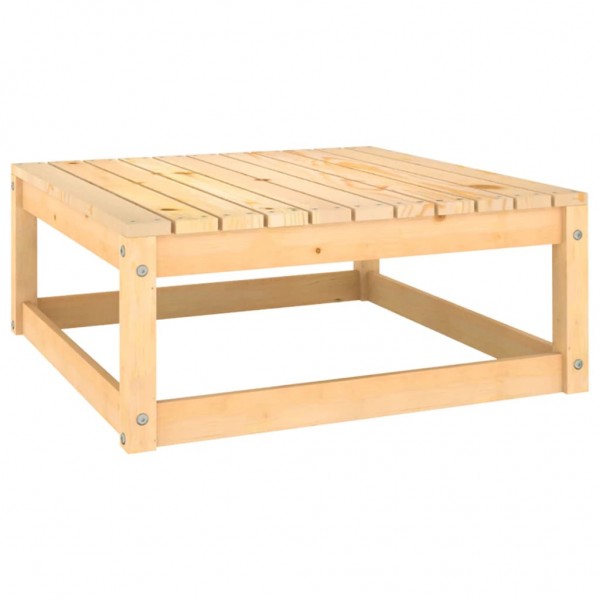 Reposapiés de jardín madera maciza de pino 70x70x30 cm