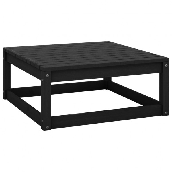Reposapiés de jardín madera maciza de pino negro 70x70x30 cm