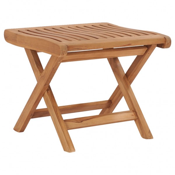 Reposapiés plegable madera maciza de teca 46.5x49x41.5 cm