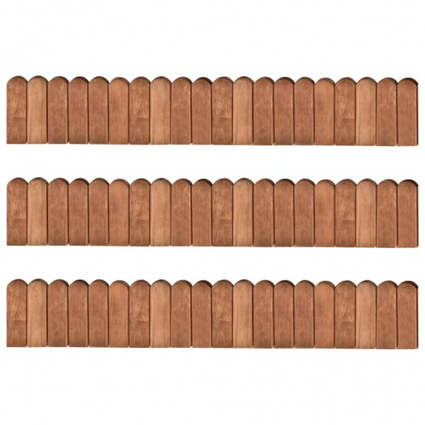 Rollos de borde de jardín 3 uds madera pino impregnada 120 cm