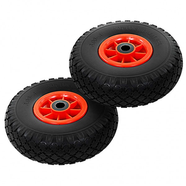 Ruedas de carrito de sacos 2 uds PU macizo 3.00-4 260x85 mm