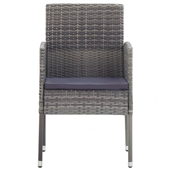 Set comedor jardín 5 pzas ratán sintético gris antracita y gris