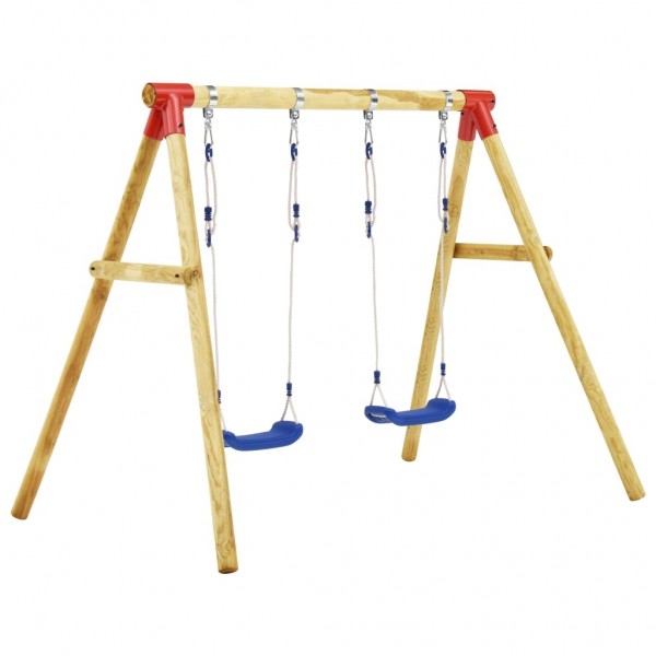 Set de columpios de madera de pino 230x130x166 cm