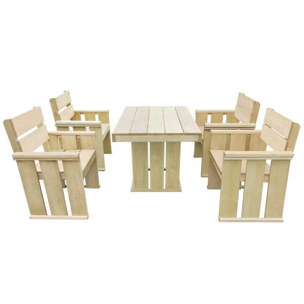 Set de comedor de jardín 5 pzas madera de pino impregnada