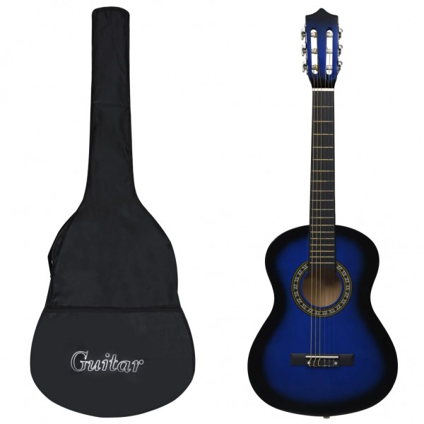Set de guitarra clásica para principiantes 8 pzas azul 1/2 34