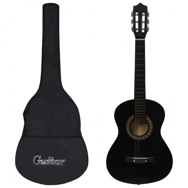 Set de guitarra clásica para principiantes 8 pzas negro 1/2 34