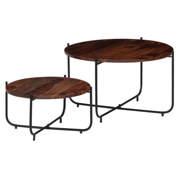 Set de mesas de centro 2 piezas madera maciza sheesham 60x35 cm