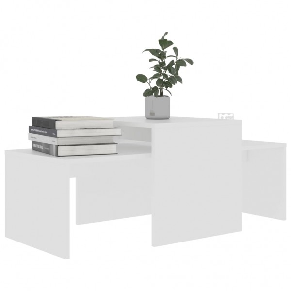 Set de mesas de centro madera contrachapada blanco 100x48x40 cm