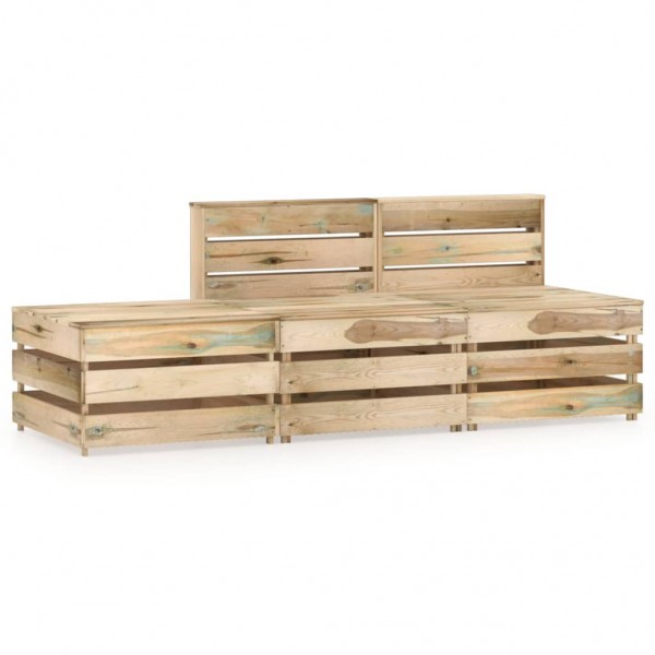 Set de muebles de jardín 3 pzas madera de pino impregnada verde