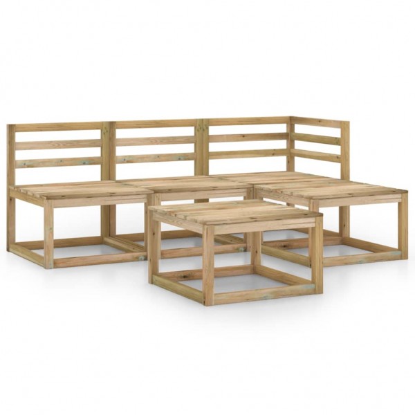Set de muebles de jardín 5 pzas madera de pino impregnada verde