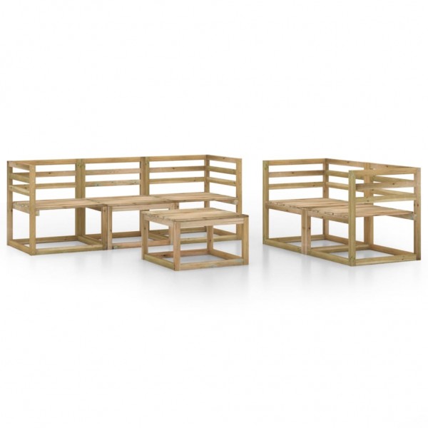 Set de muebles de jardín 6 pzas madera de pino impregnada verde
