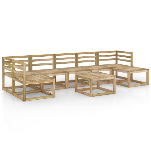 Set de muebles de jardín 8 pzas madera de pino impregnada verde