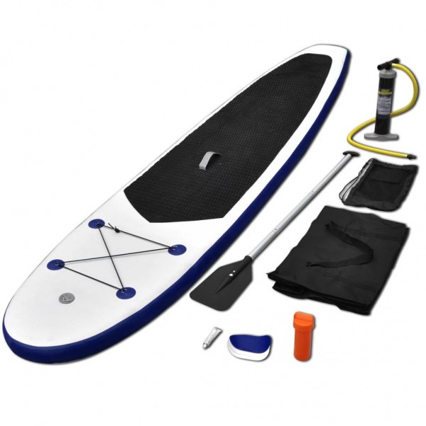 Set de paddel surf tabla SUP inflable azul y blanco