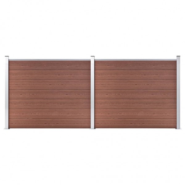 Set de panel de valla WPC marrón 353x146 cm