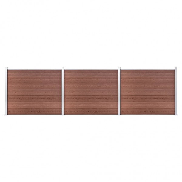 Set de panel de valla WPC marrón 526x146 cm