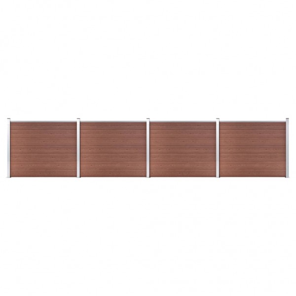 Set de panel de valla WPC marrón 699x146 cm
