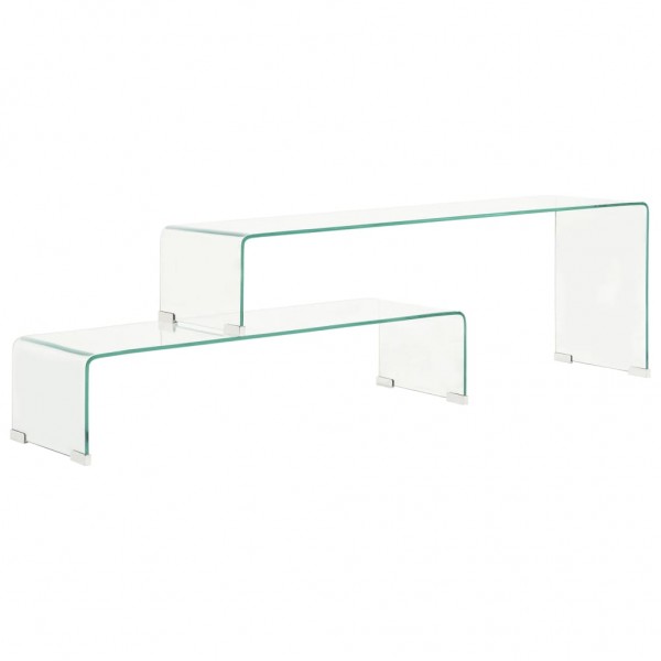 Set mesas de centro 2 pzas vidrio templado 90x30x20/110x30x40cm