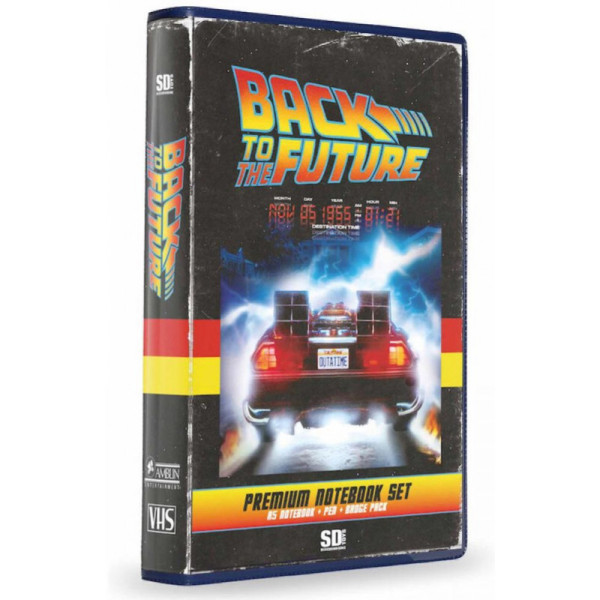 Set papeleria vhs sd Toys Regreso al Futuro libreta chapas y boligrafo