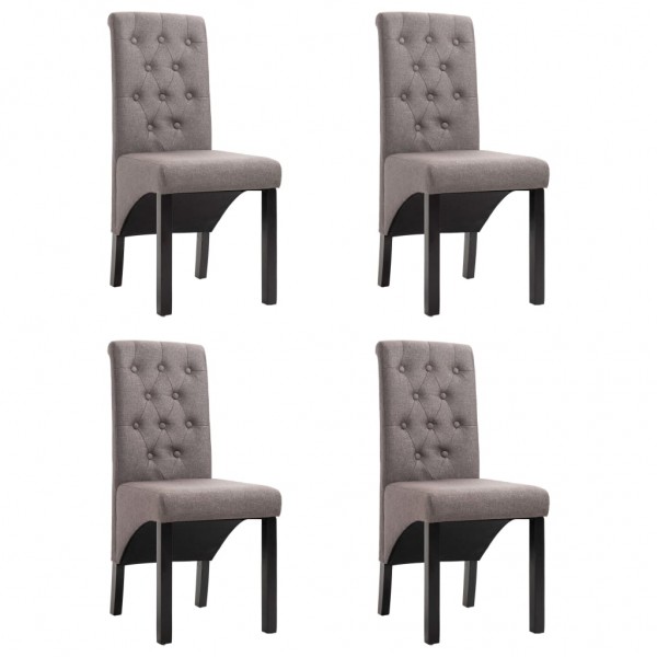 Silla de comedor 4 unidades de tela gris taupe