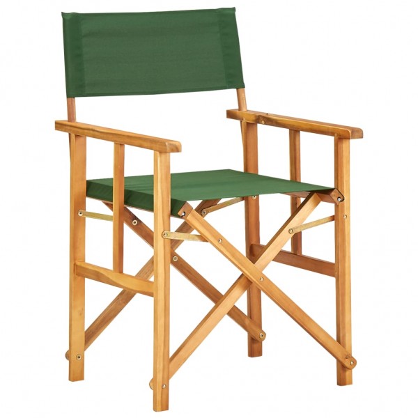 Silla de director de madera maciza de acacia verde