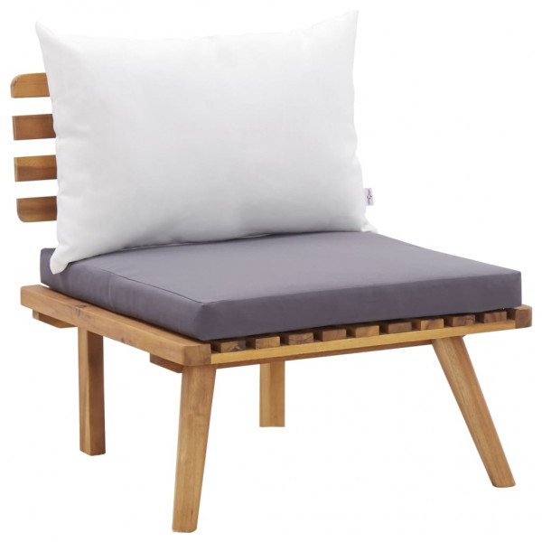 Silla de jardín con cojines madera maciza de acacia