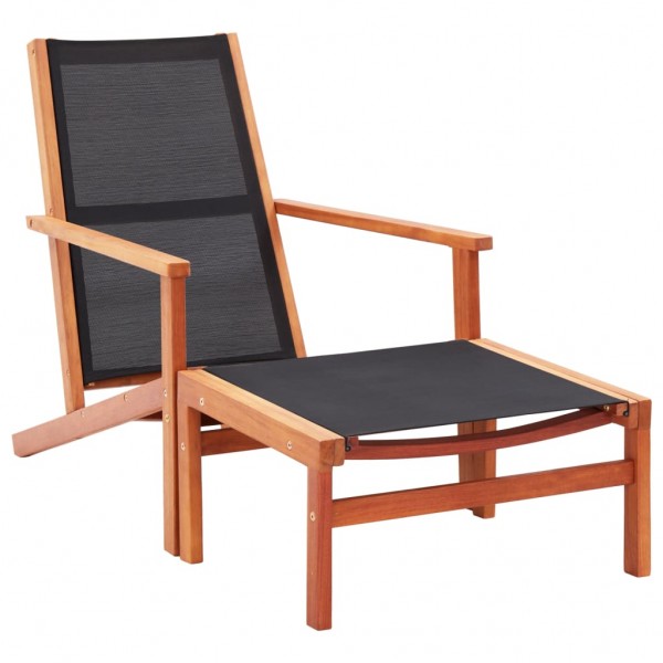 Silla de jardín con reposapiés madera de eucalipto y textilene