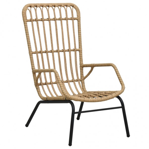Silla de jardín de ratán sintético marrón claro
