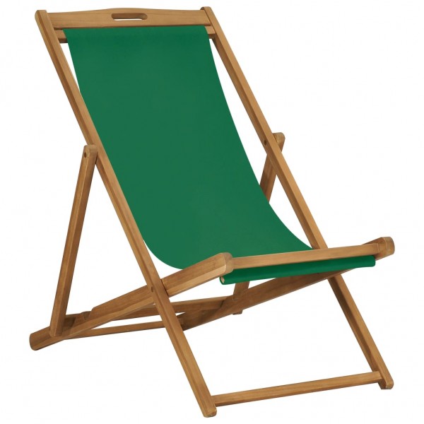 Silla de playa plegable de madera maciza de teca verde