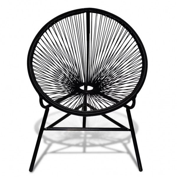 Silla redonda ratán sintético negro