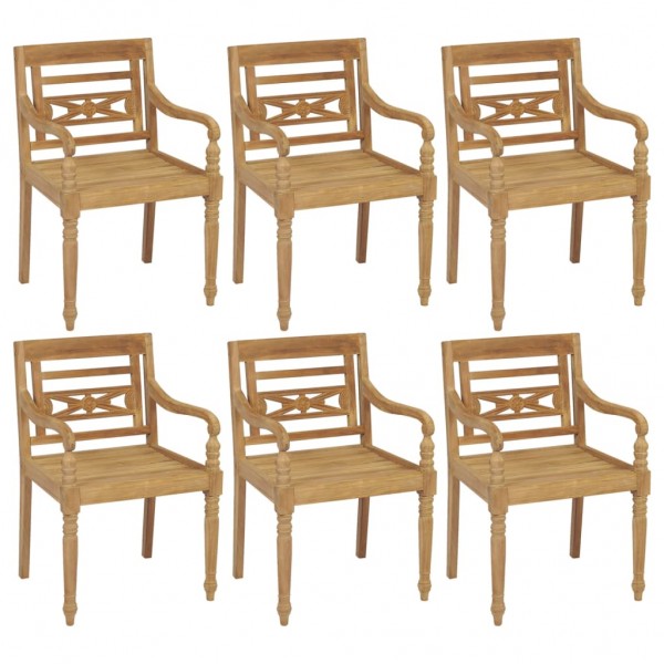 Sillas Batavia 6 unidades madera maciza de teca