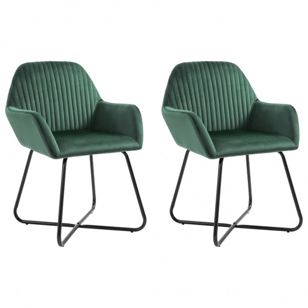 Sillas comedor 2 unidades de terciopelo verde